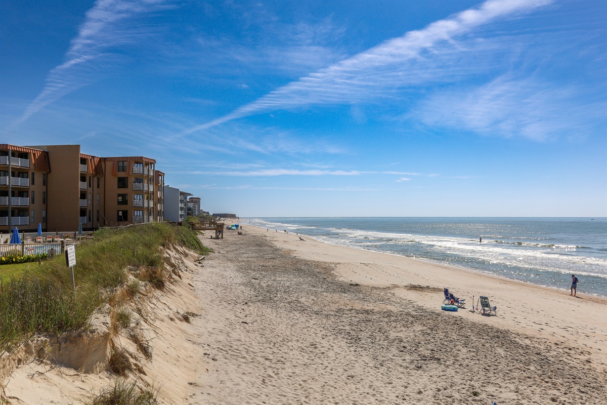 On the beach, looking north