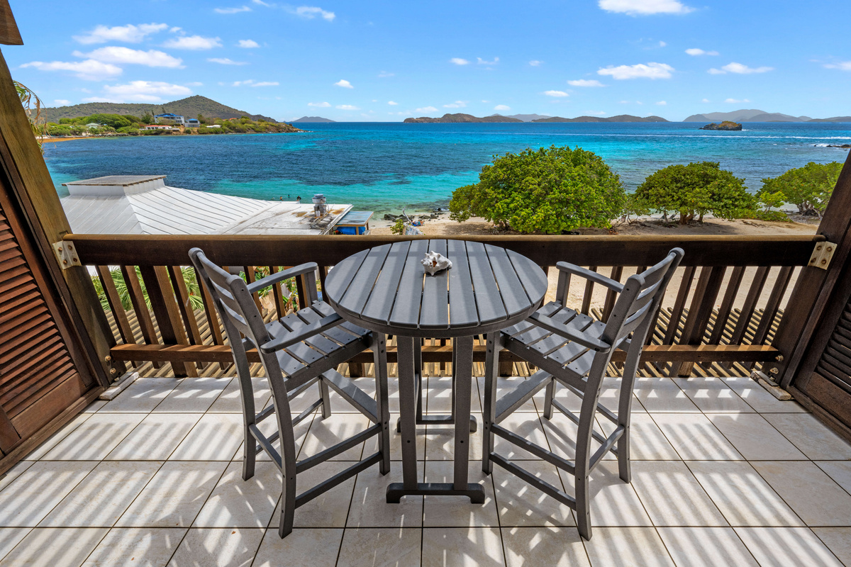 Start your morning with coffee and panoramic Caribbean views.
