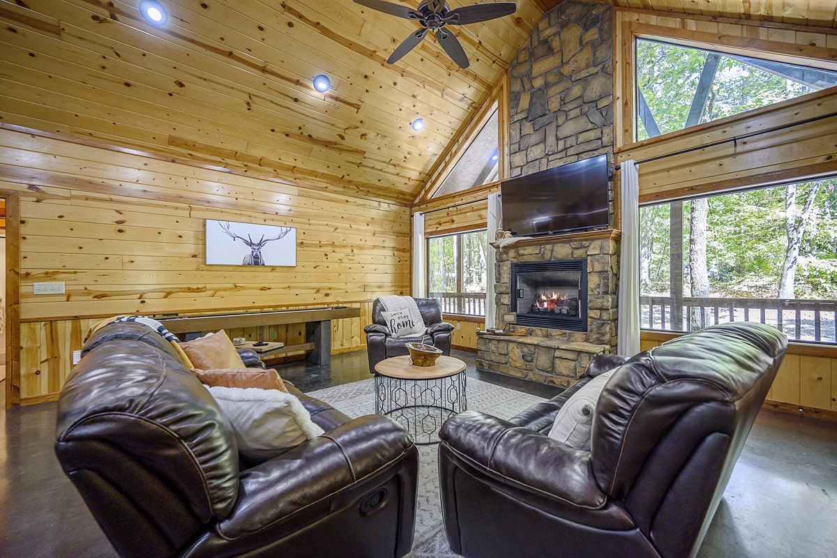 The cabin has lots of games for everyone to enjoy.