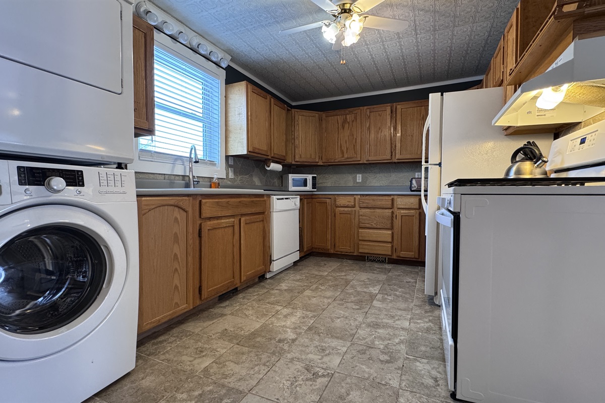 Kitchen with Washer and Dryer
