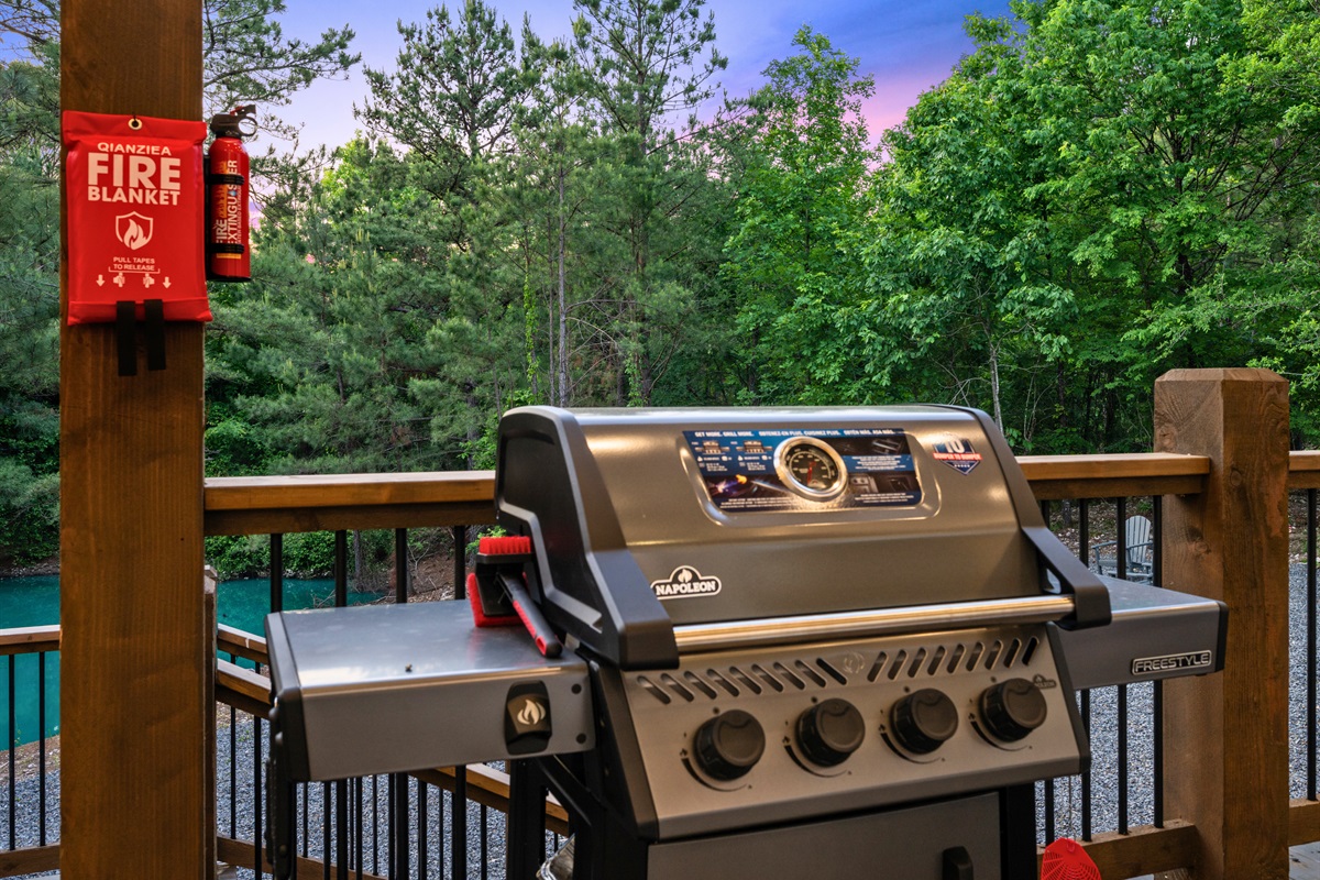 Fire up the grill for an outdoor cookout while enjoying peaceful forest scenery and the relaxing atmosphere surrounding the cabin.