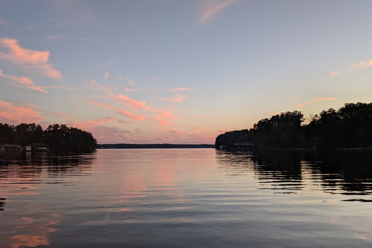sunset view from boat house