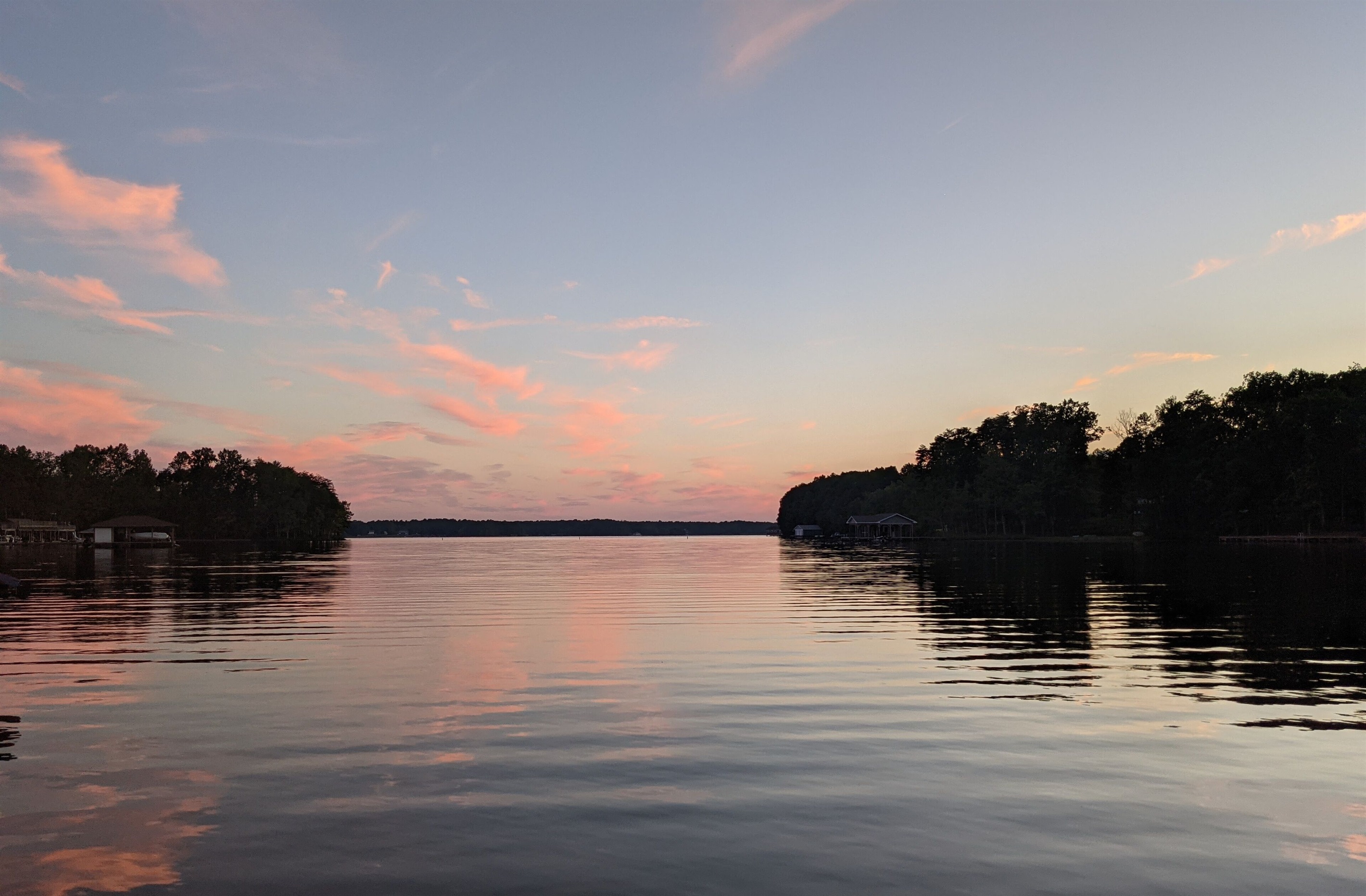 sunset view from boat house