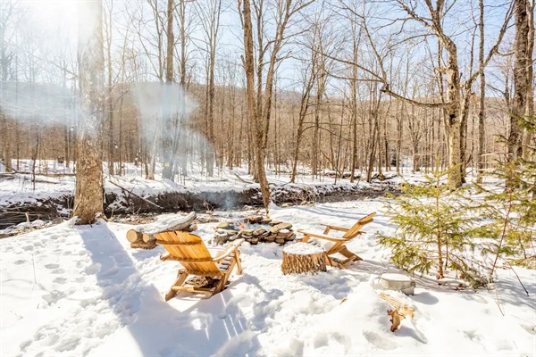 Fire pit on Hunter Brook