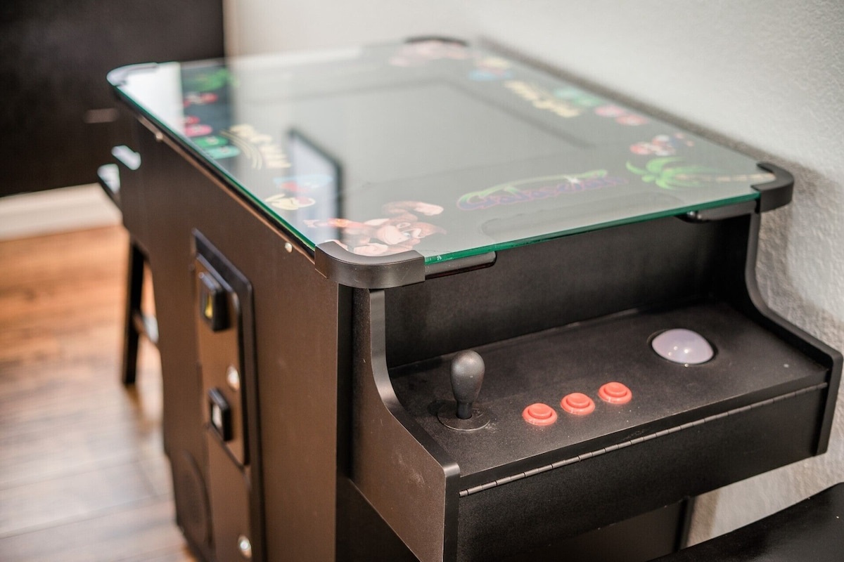 400-game arcade console in game room