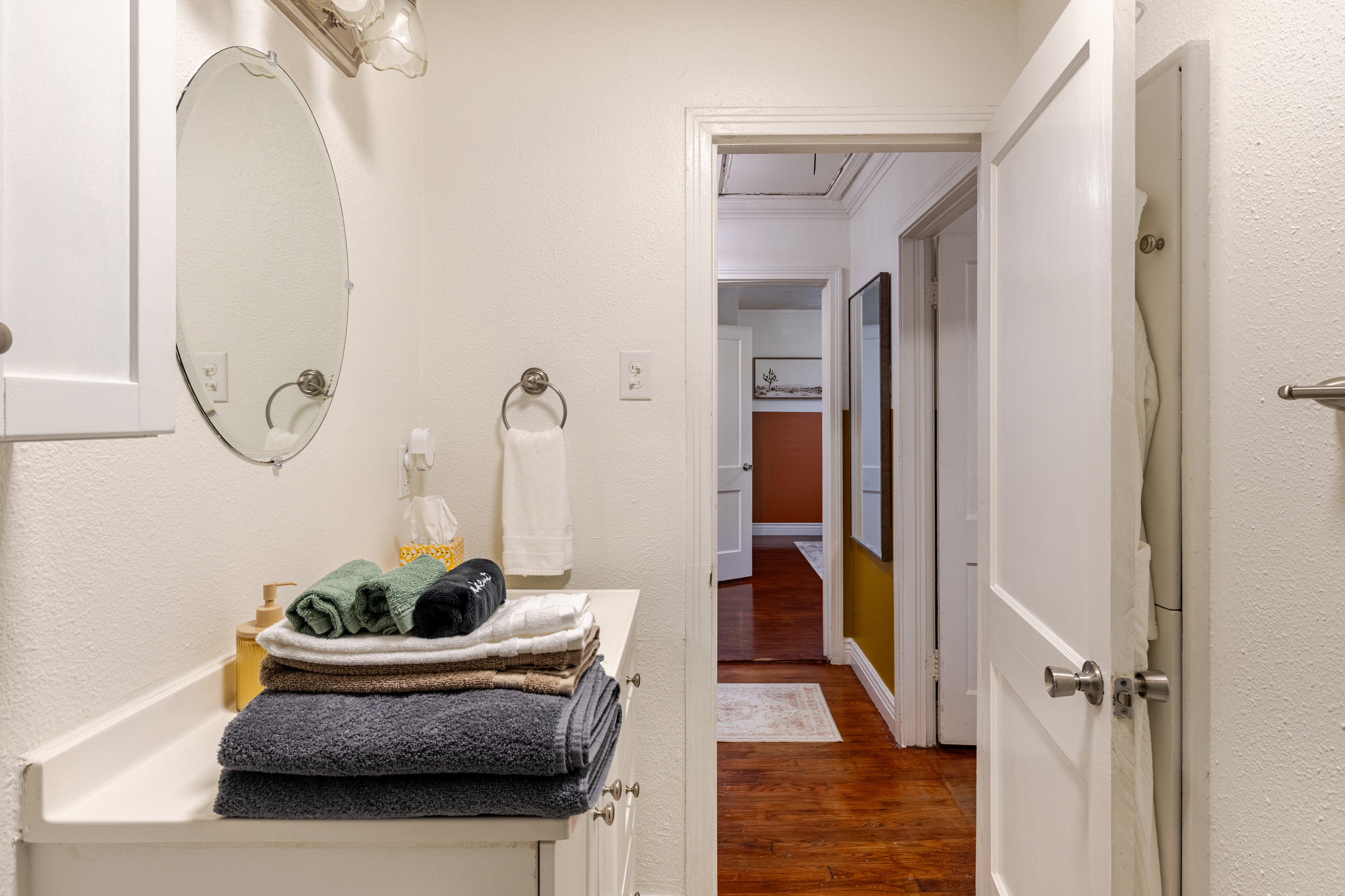 Relax with plush towels and a bright space that feels like home!