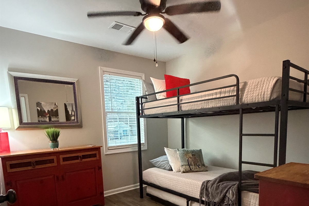 Twin XL over Twin XL Bunk Bedroom plus Twin Trundle