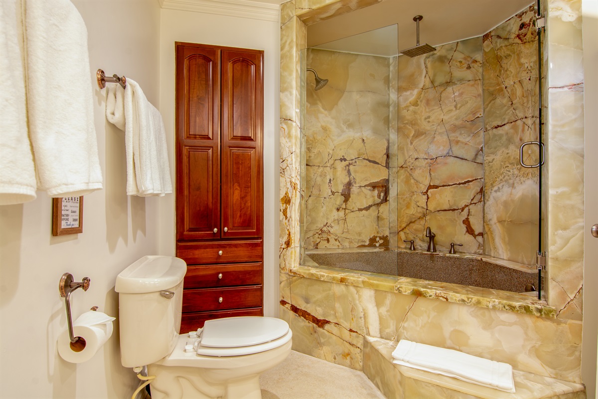 Massive shower with three shower heads