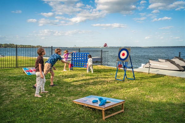 “Let the games begin! From cornhole to Connect 4, the backyard fun never stops when the lake is your playground.