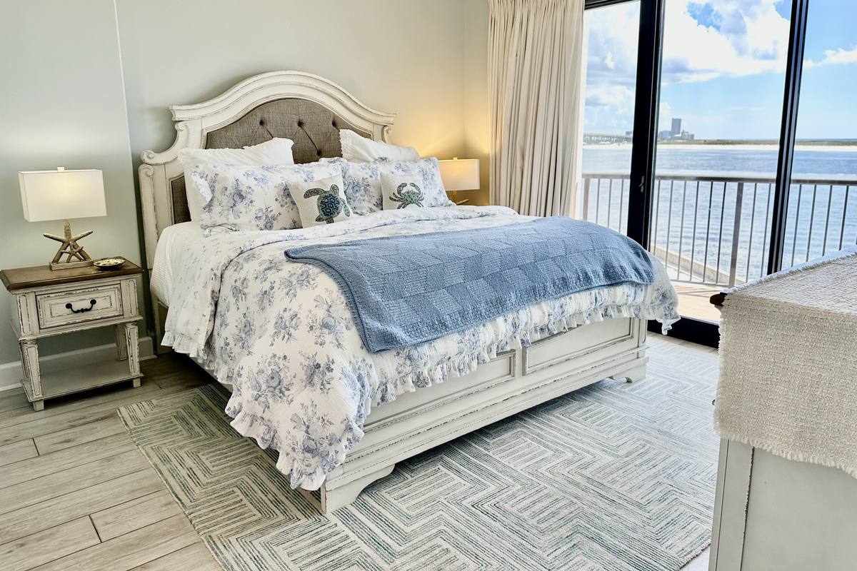 Our master bedroom will be your private retreat.  It is as beautiful as a five star hotel!