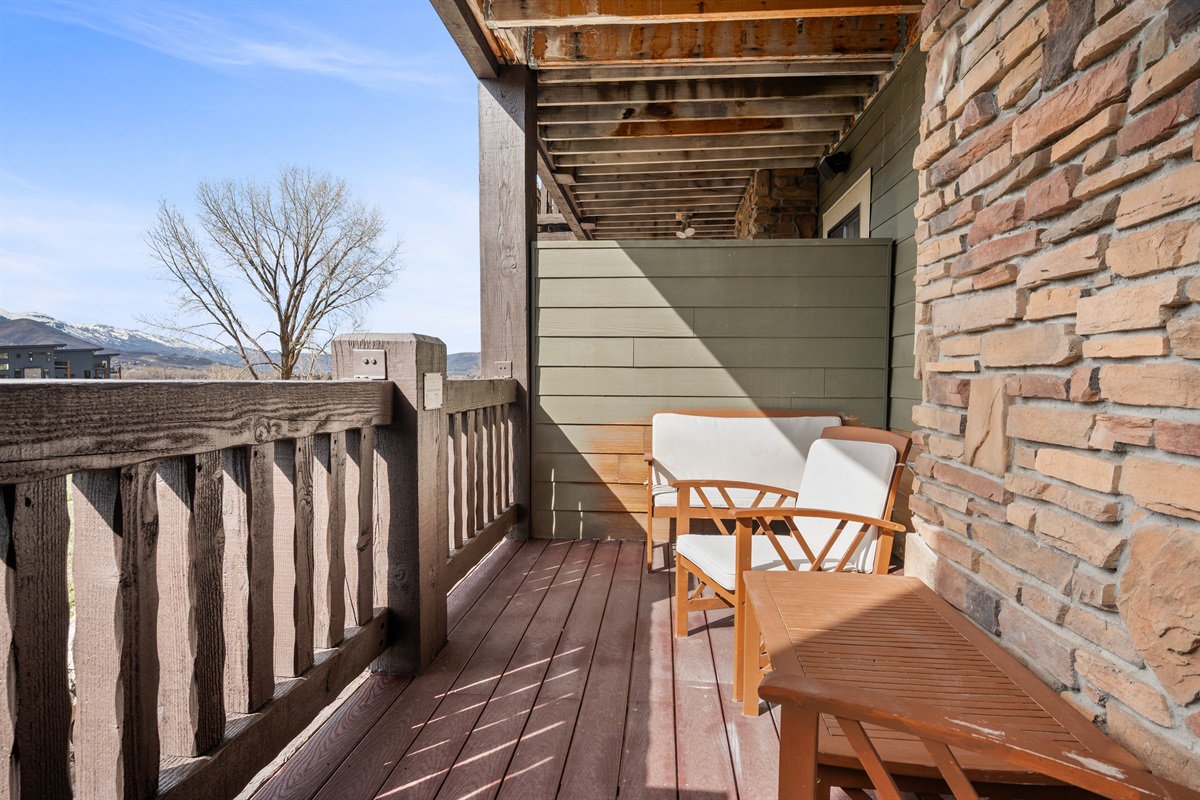 Cozy outdoor seating area to take in the fresh mountain air.