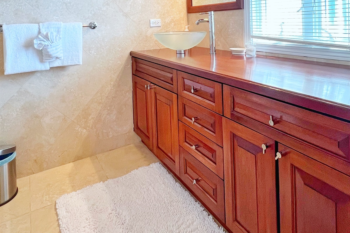 Every detail counts, even in the bathrooms - modern, clean, and elegant.