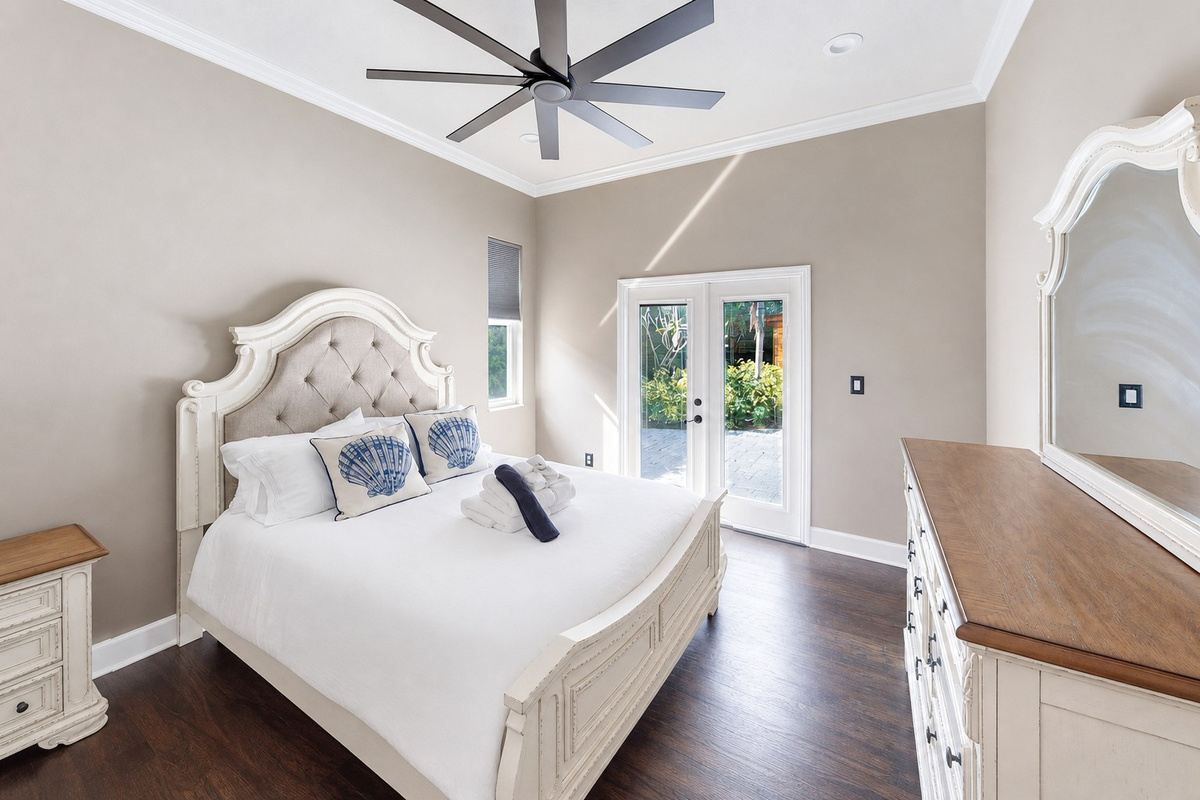 Cozy guest room offering calm, sunny comfort.