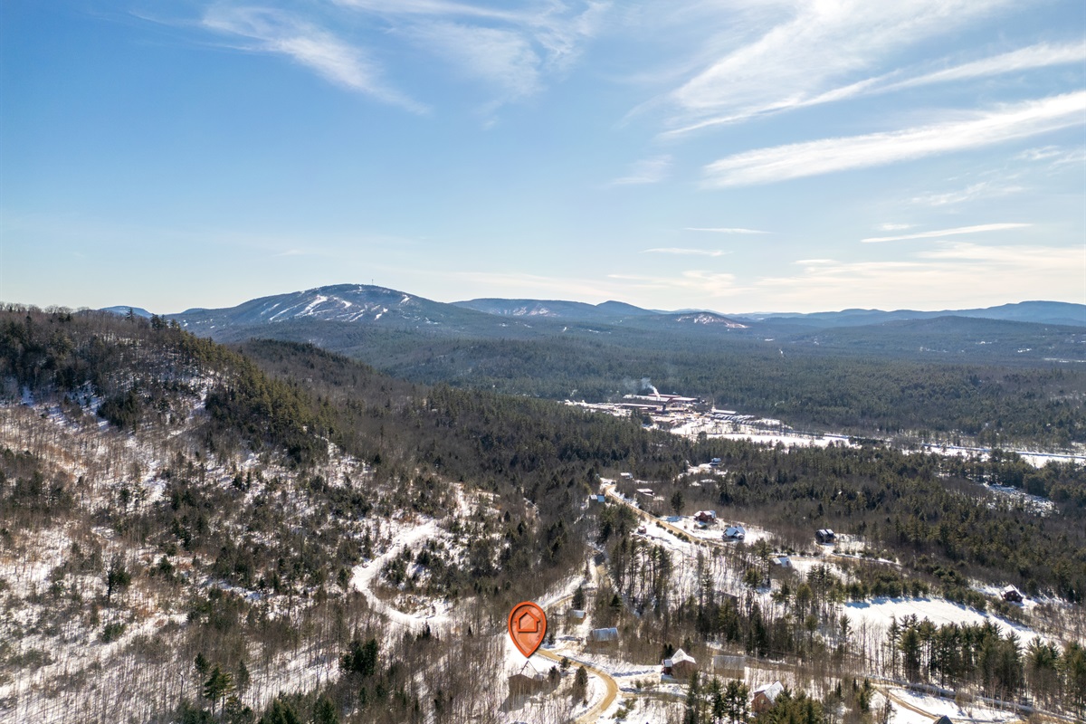 Capture the scale and charm of the home with an elevated view