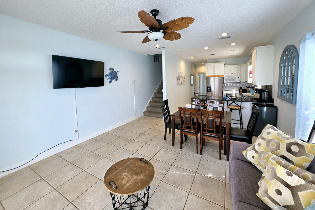 Dining area open to the kitchen