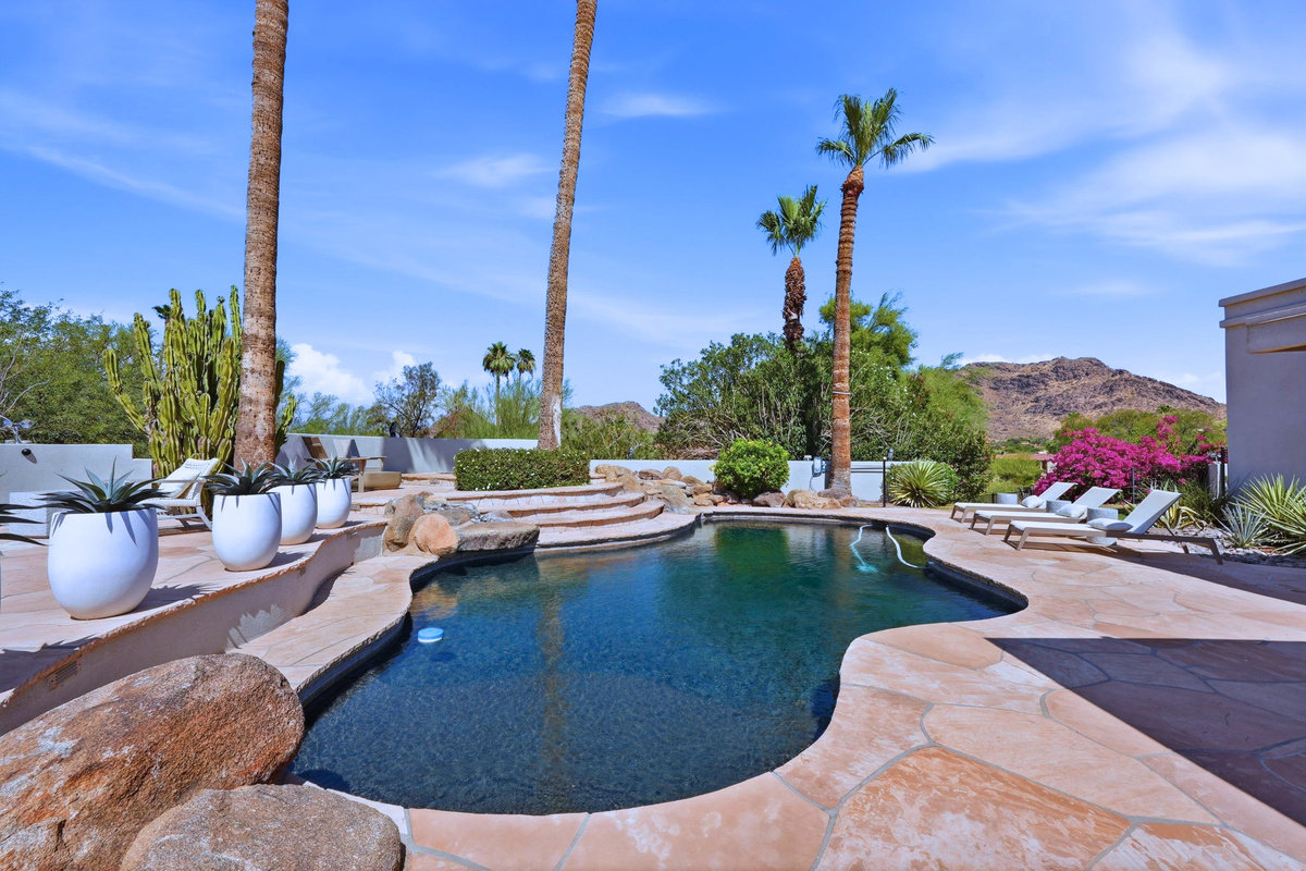 A vacation paradise; designer pool and unforgettable views.