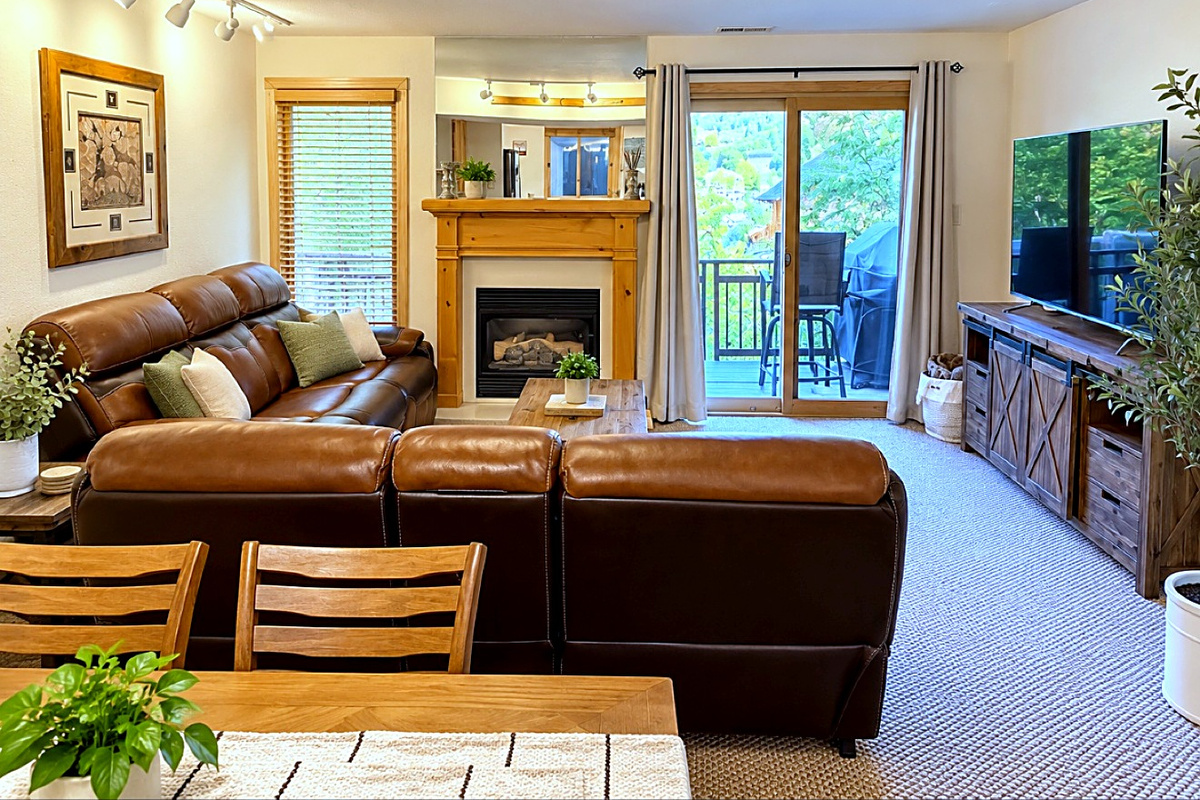 Enjoy the back deck view while eating meals with your family and friends.