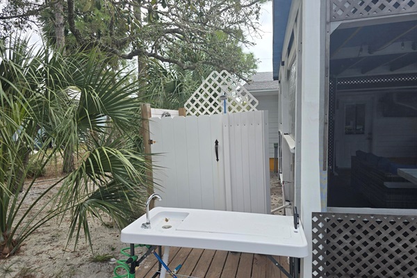Fish Cleaning Table and outdoor shower