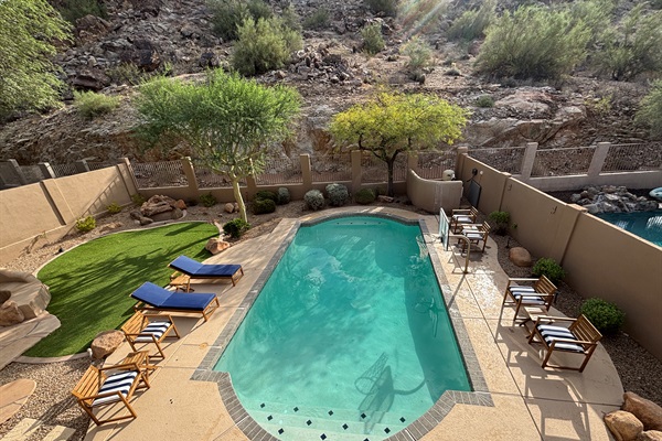 Backyard from private deck