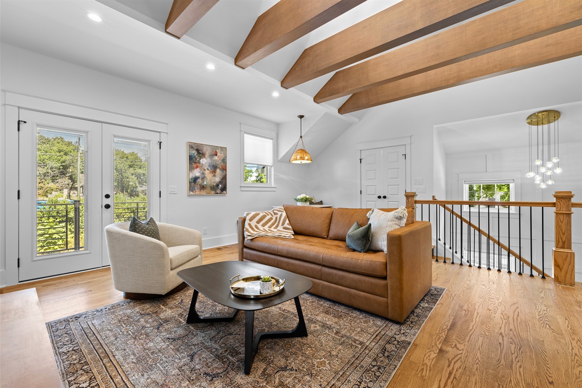 Natural light and a private balcony just off the living room.