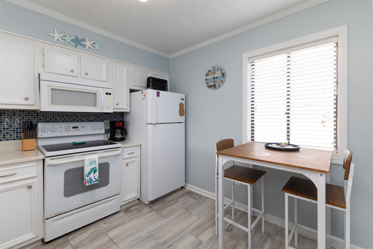 Well-equipped kitchen.