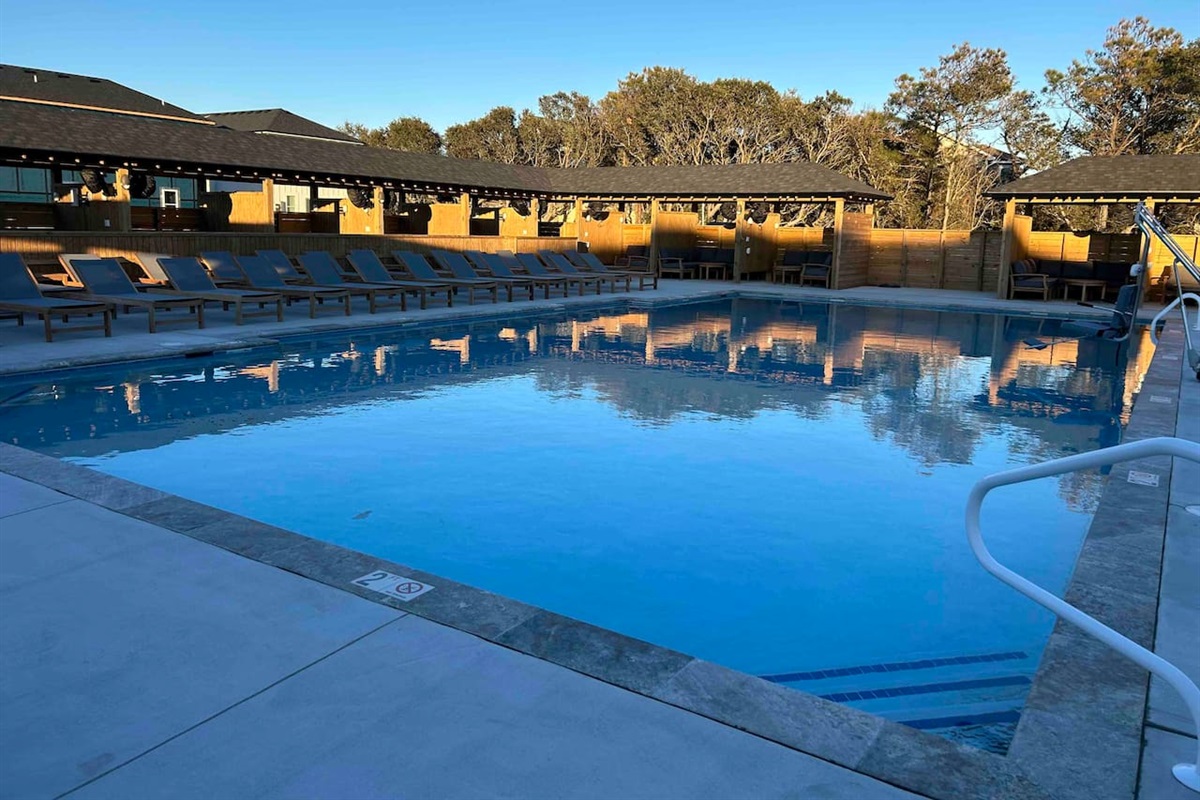 Pool is heated and open seasonally.  Pool depth ranges from 2.5 feet to 5 feet deep.