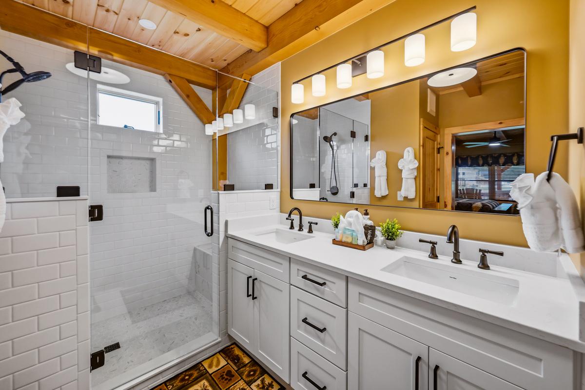 Beautiful Subway Tile and Glass Shower