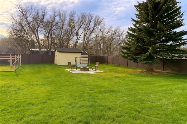 Large fenced back yard