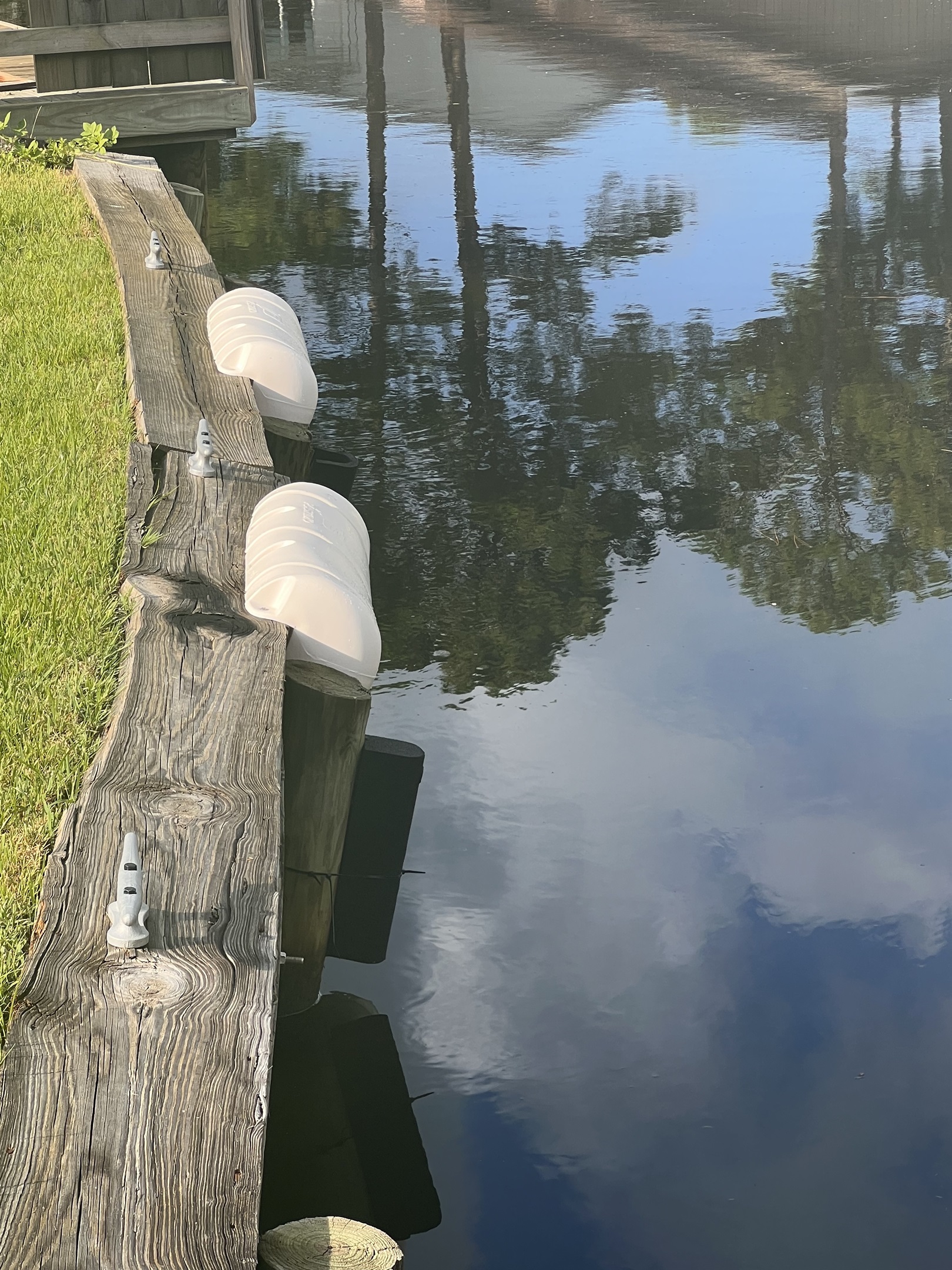Close up of Bumpers on sea wall