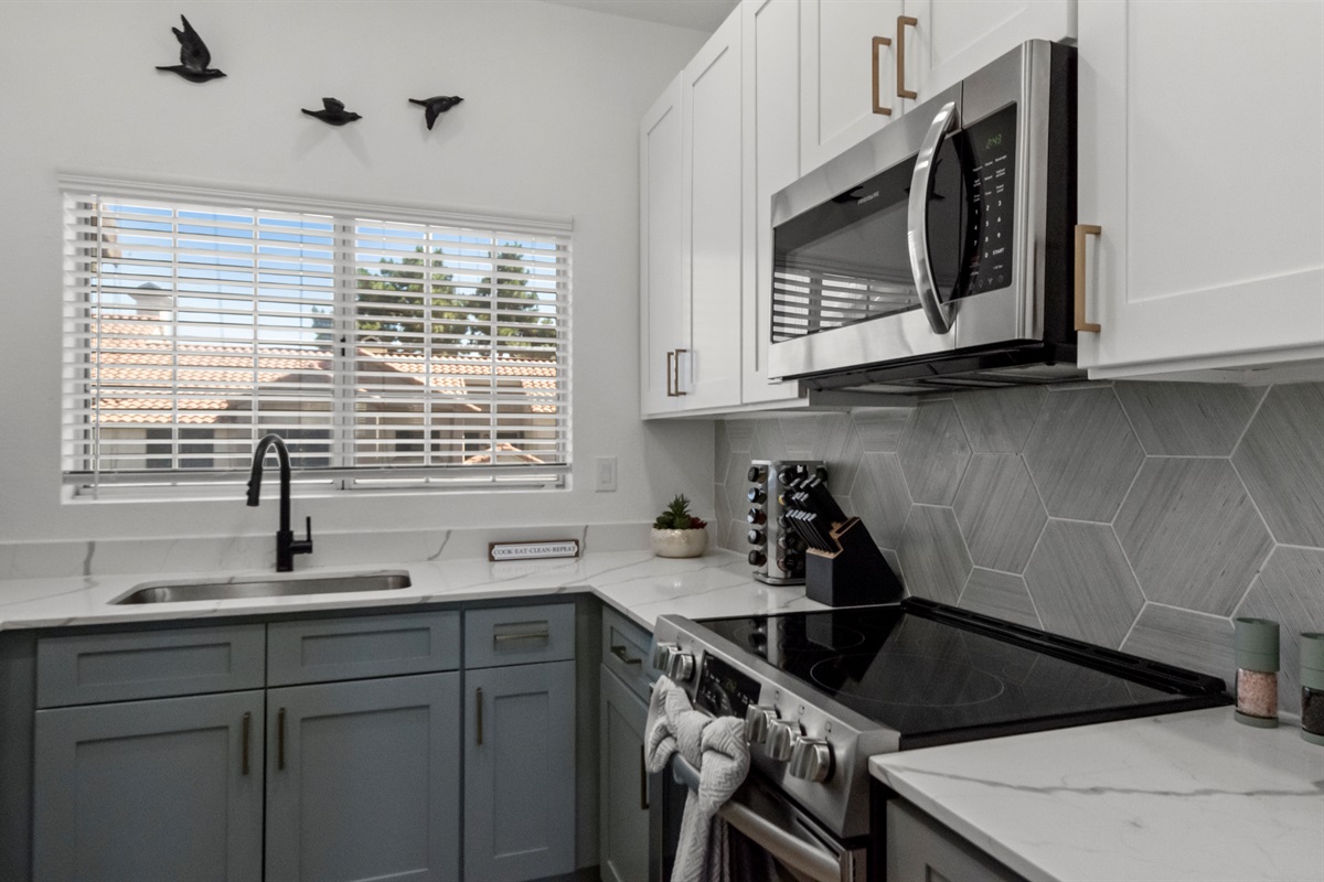  Perfect kitchen setup for cooking, dining, and gathering.