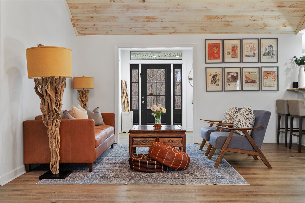 Main living room conversation area with comfortable seating.