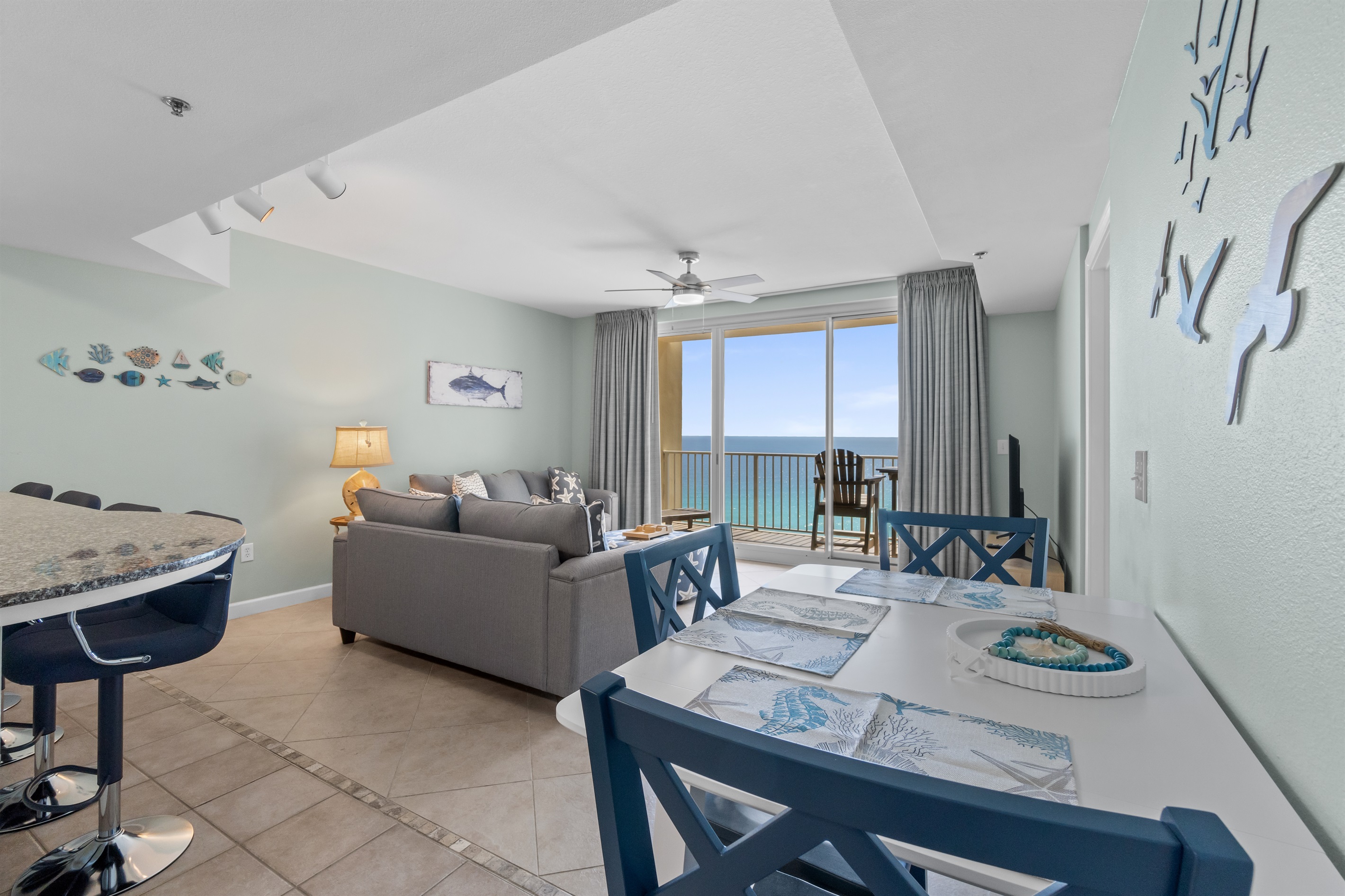 Seating for three at our cute little dining table.