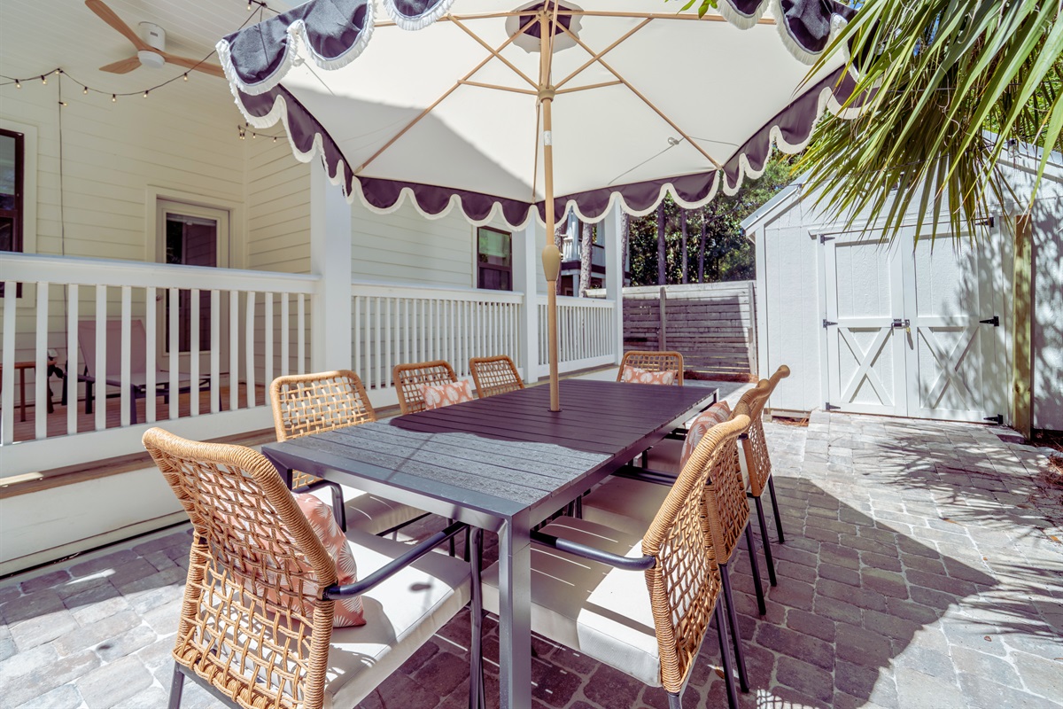 Outdoor dining table for 8