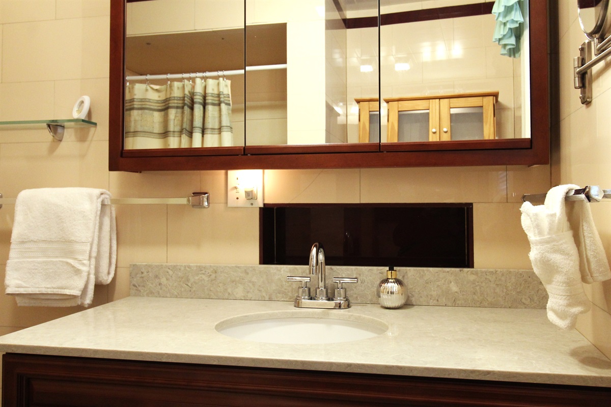 Fully tiled bathroom