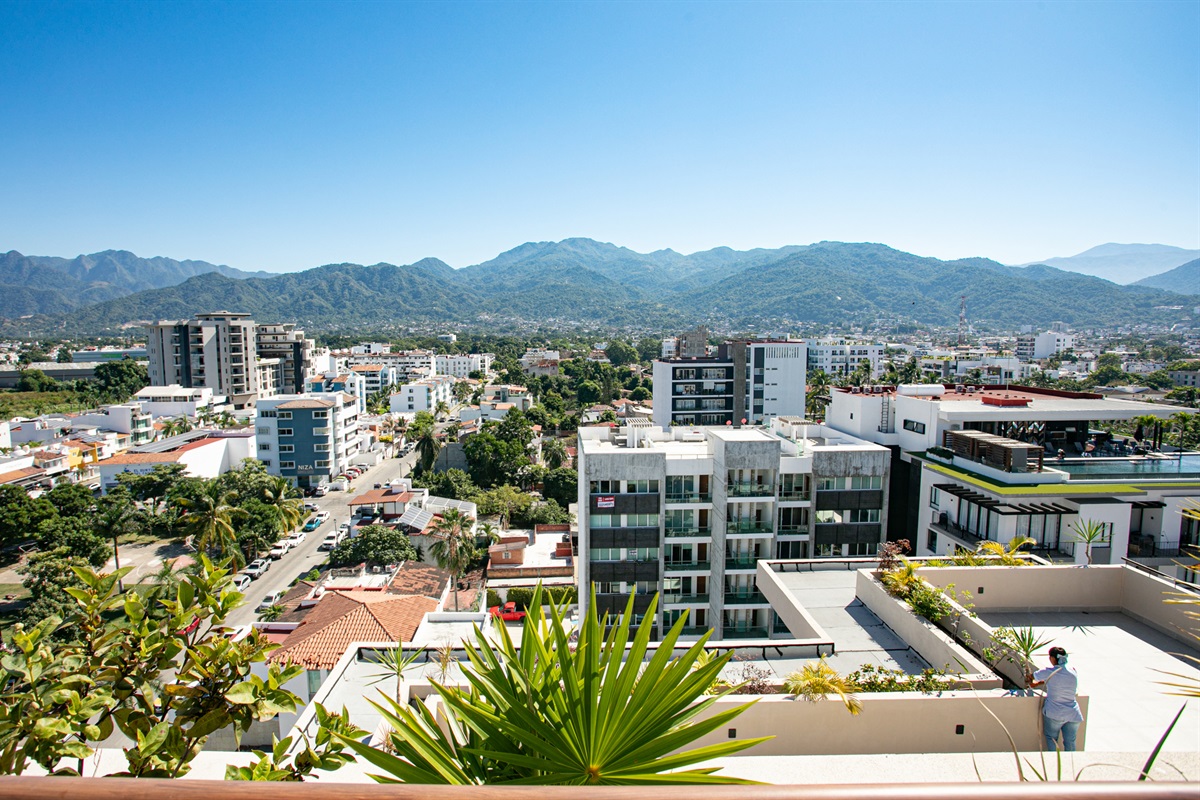 The 8th floor rooftop is the best place watch the sunrise over the mountains.