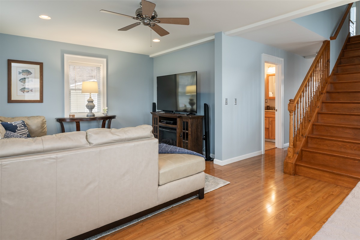 Stairway off the living room