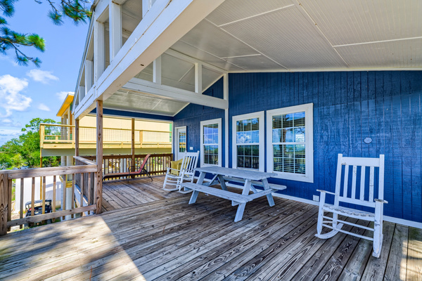 Spacious dock with seating and amazing views