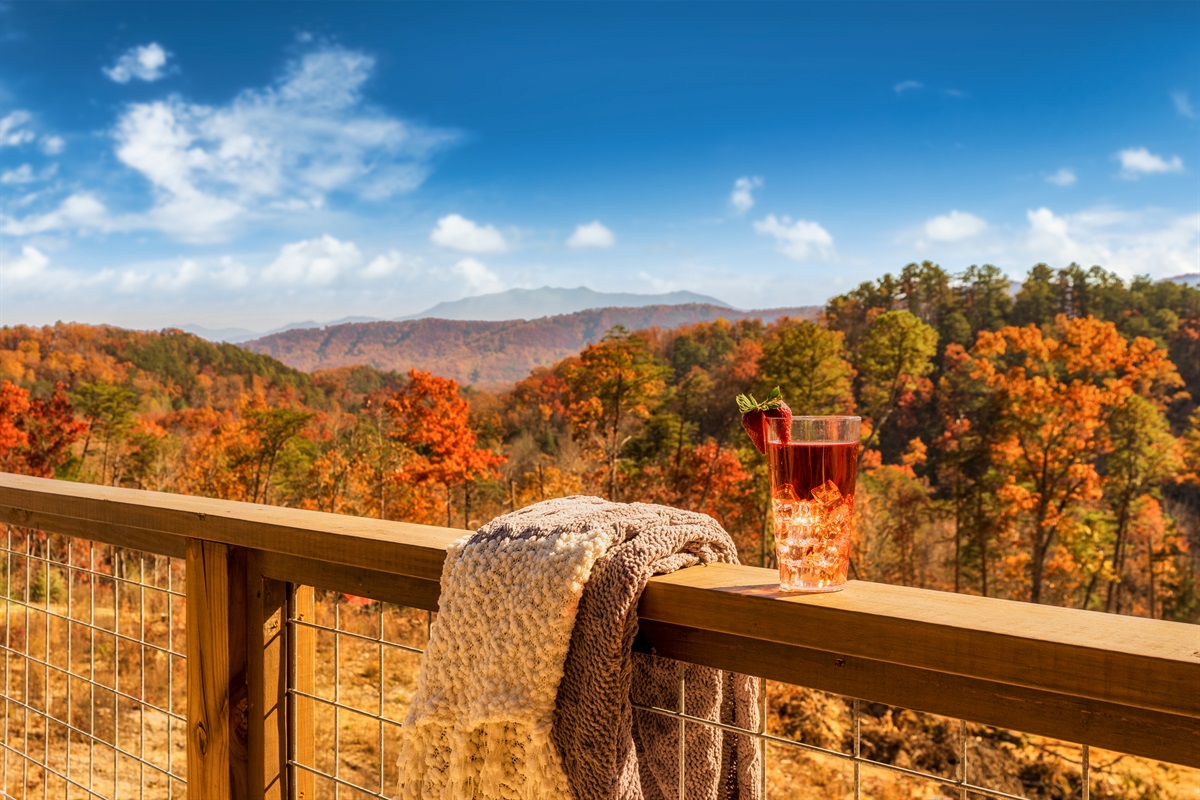 Enjoy beautiful fall colors from the outdoor deck.