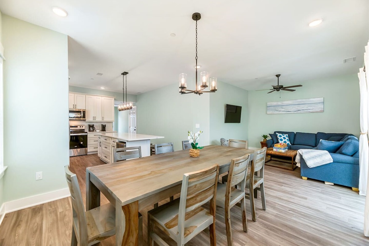 Enjoy easy conversation and gathering with this bright open-concept layout.