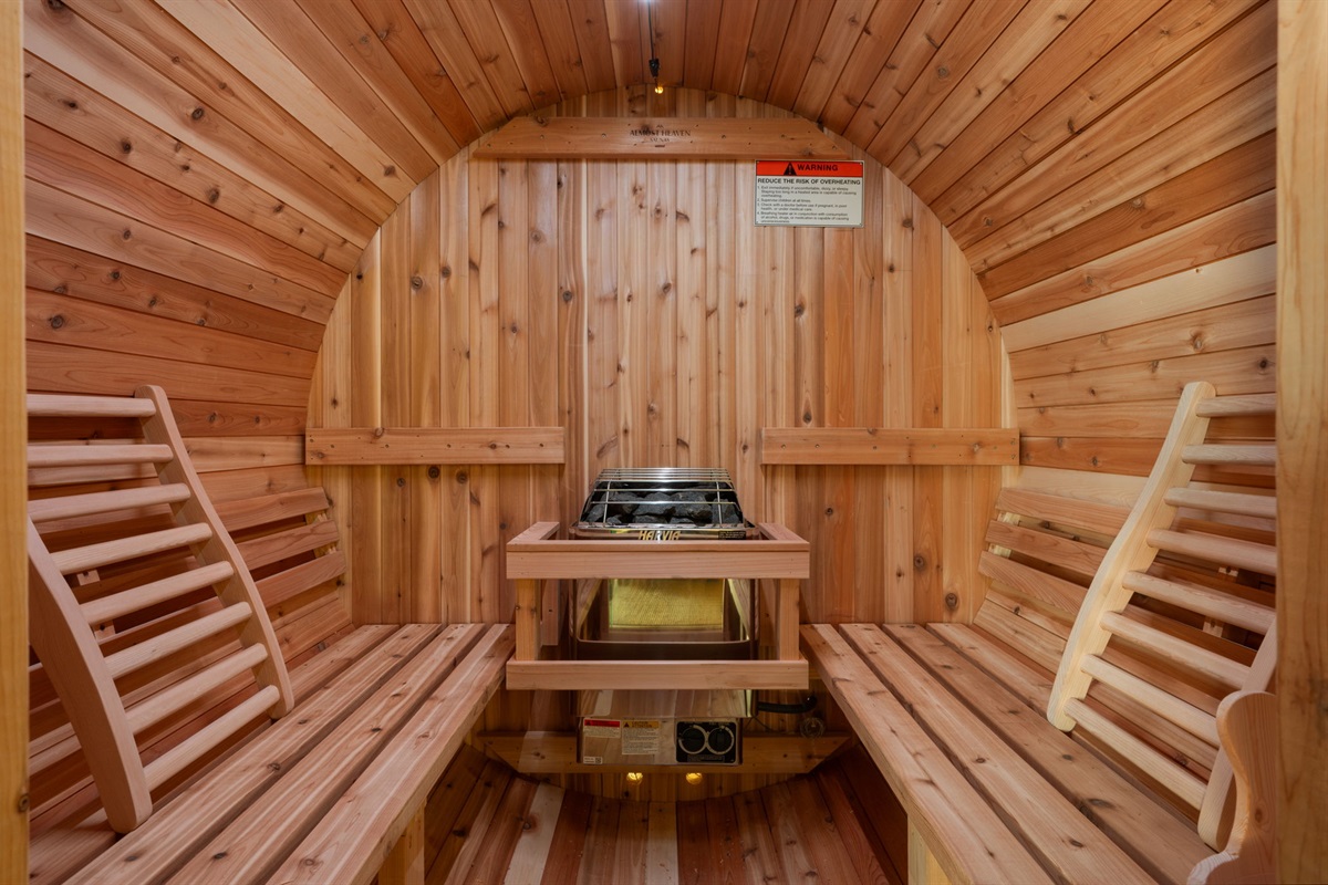 Barrel Sauna Inside