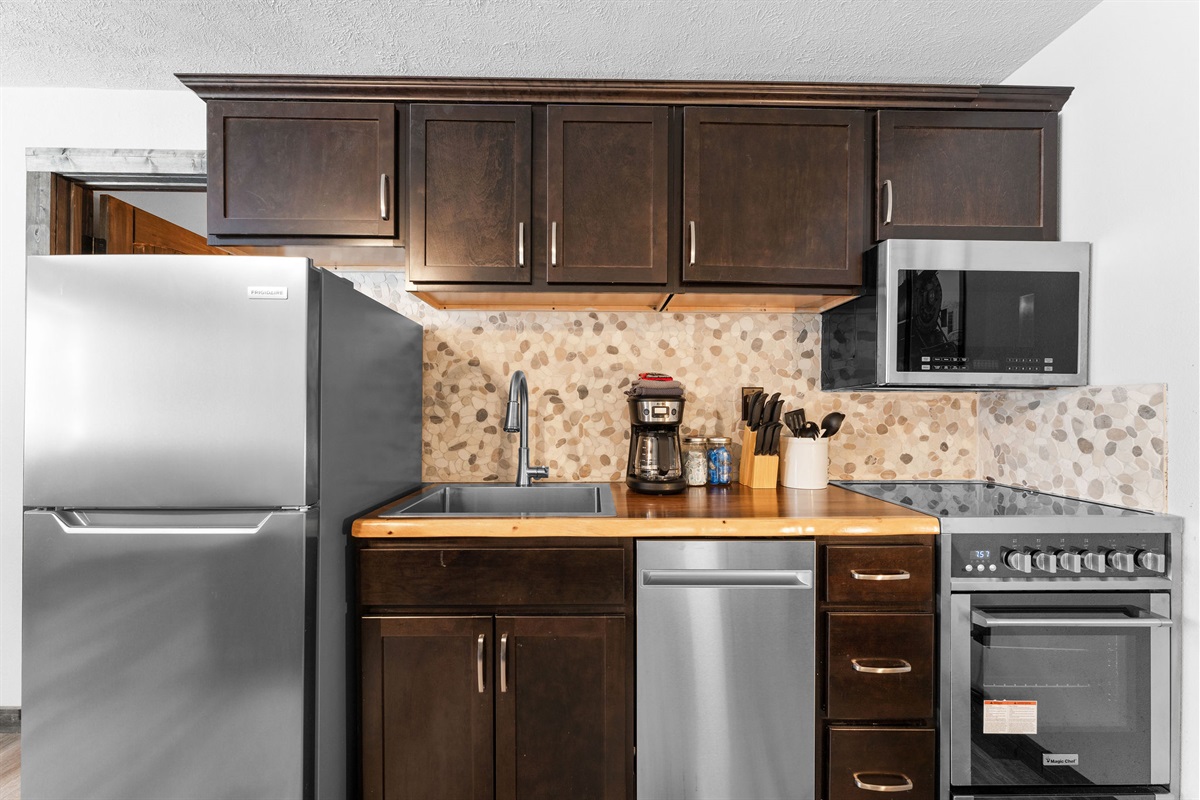 Fully stocked kitchen