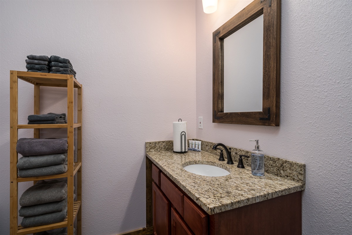 Lower level full bathroom.