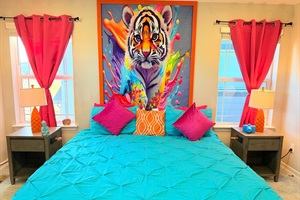 Closer look of the primary king bedroom