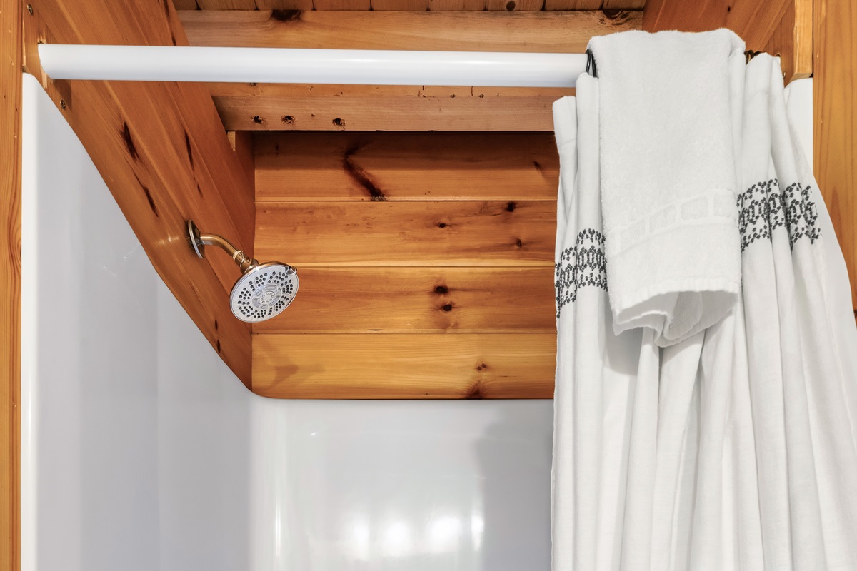 Spacious bathroom with modern fixtures