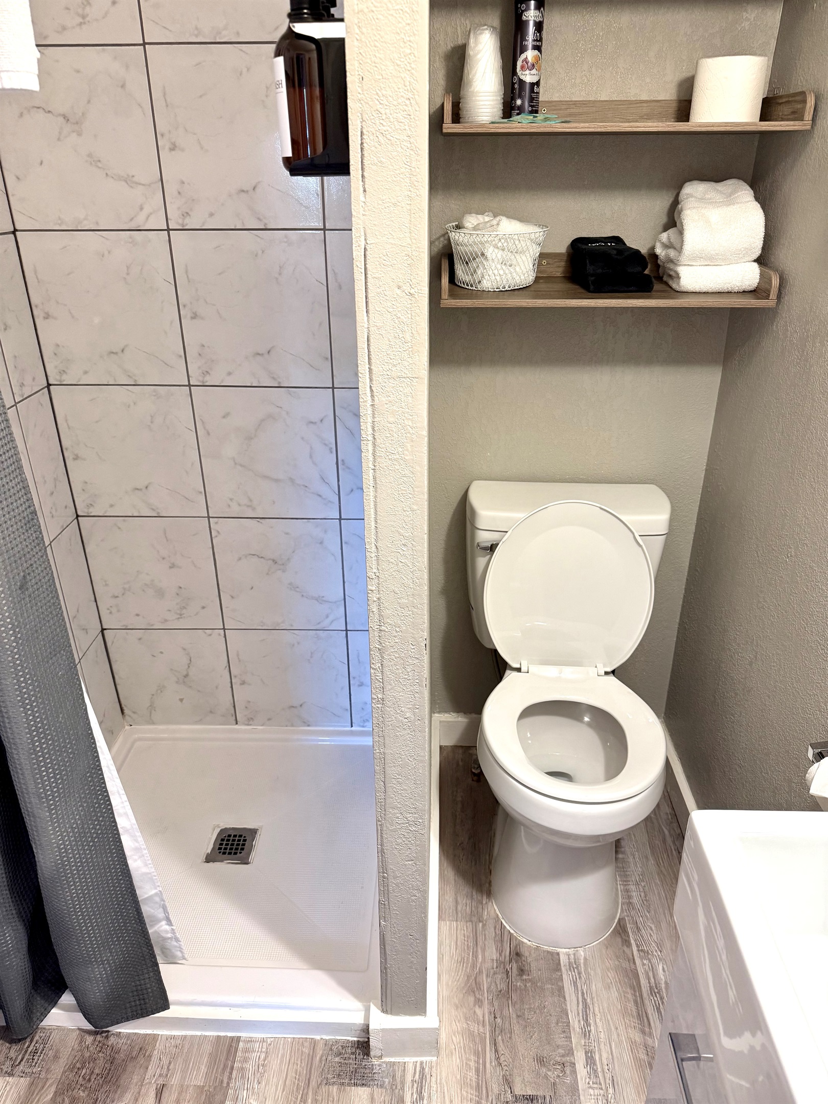 Be mindful that the toilet is tight to the wall.