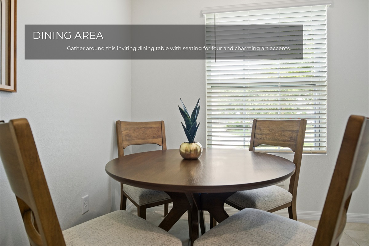 Cozy dining area for shared meals.