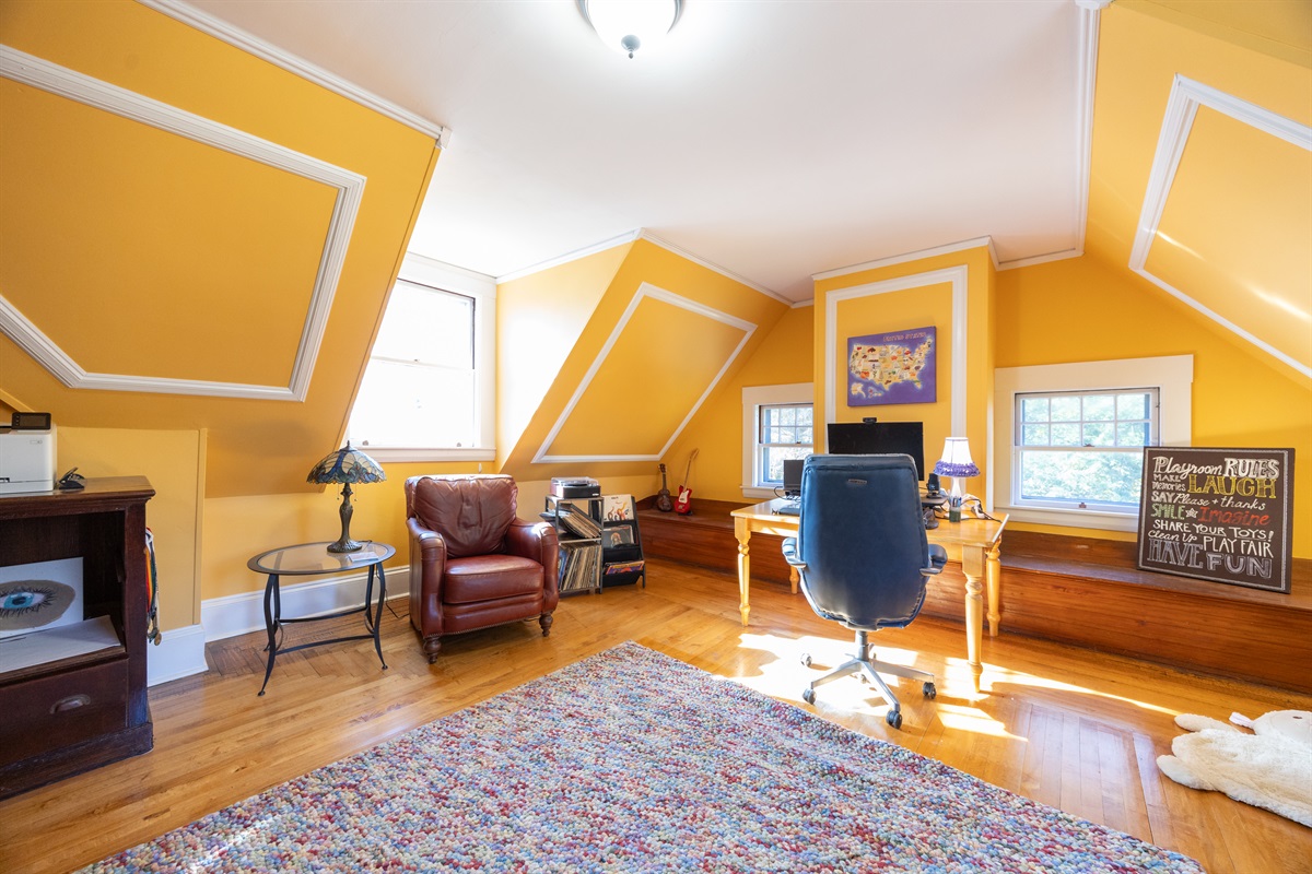 Cozy office room with a futon, easily turned into a bedroom when needed.