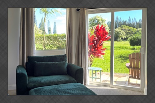 Master Bedroom Lounge Chair and Furnished Patio