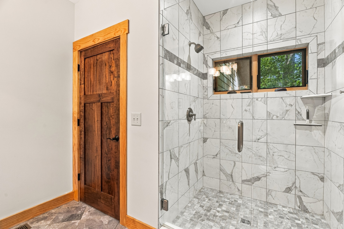 Large, walk-in shower