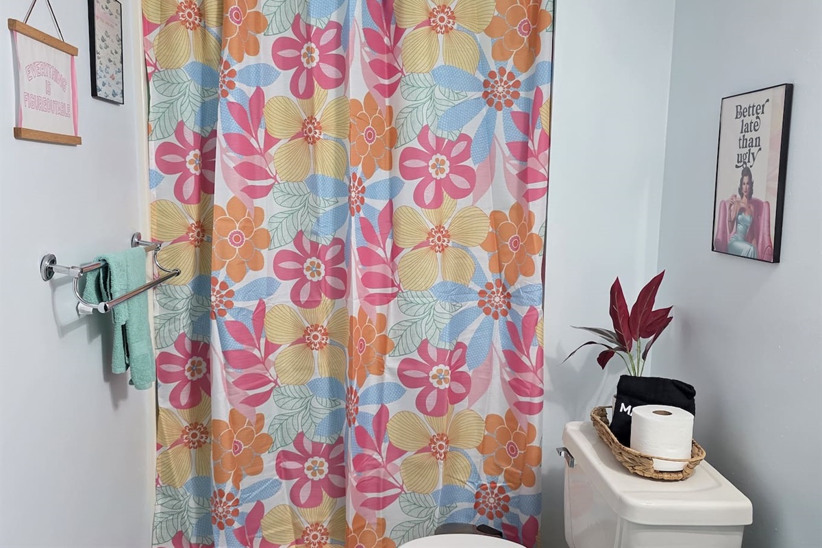 Upstairs bathroom with shower